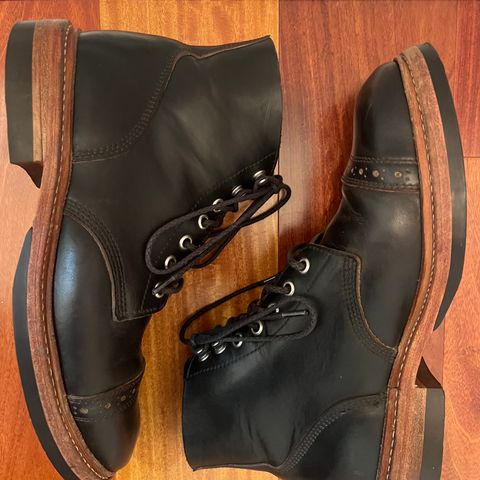 View photo of Oak Street Bootmakers Field Boot in Horween Black Chromexcel