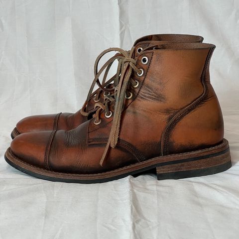 Oak Street Bootmakers Cap-toe Field Boot in Tempesti Brown Overdye Camello Asportabile