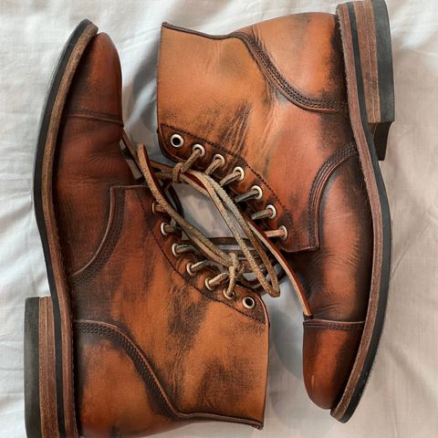 Oak Street Bootmakers Cap-toe Field Boot in Tempesti Brown Overdye Camello Asportabile