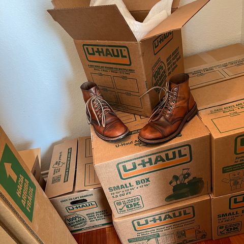 Oak Street Bootmakers Cap-toe Field Boot in Tempesti Brown Overdye Camello Asportabile