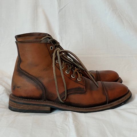 Oak Street Bootmakers Cap-toe Field Boot in Tempesti Brown Overdye Camello Asportabile