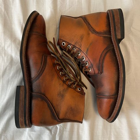 Oak Street Bootmakers Cap-toe Field Boot in Tempesti Brown Overdye Camello Asportabile
