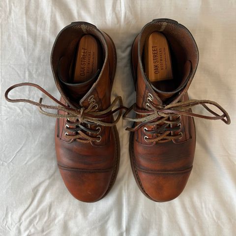 Oak Street Bootmakers Cap-toe Field Boot in Tempesti Brown Overdye Camello Asportabile
