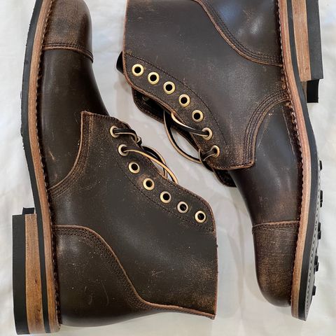 Oak Street Bootmakers Cap-toe Field Boot in Tempesti Brown Overdye Camello Asportabile