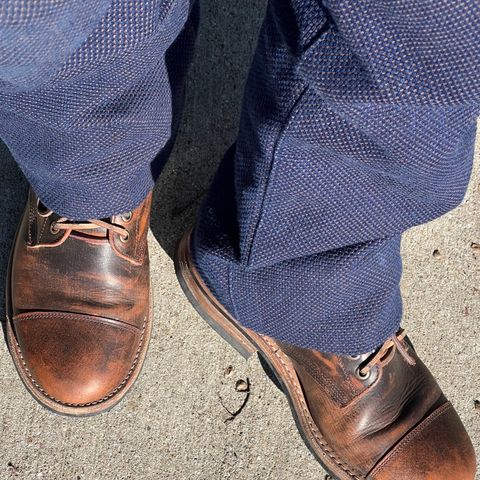 Oak Street Bootmakers Cap-toe Field Boot in Tempesti Brown Overdye Camello Asportabile