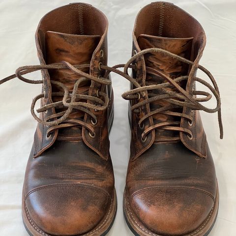 Oak Street Bootmakers Cap-toe Field Boot in Tempesti Brown Overdye Camello Asportabile