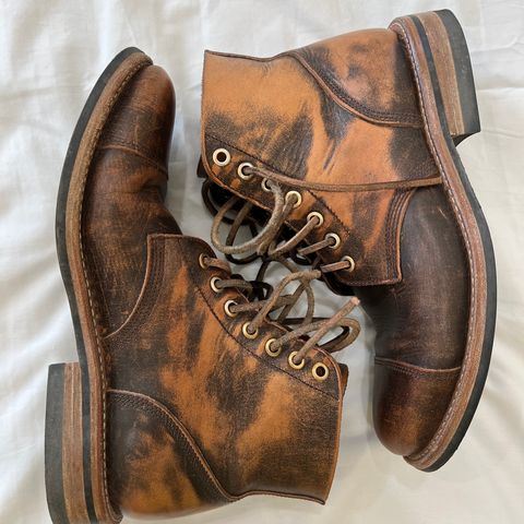 Oak Street Bootmakers Cap-toe Field Boot in Tempesti Brown Overdye Camello Asportabile