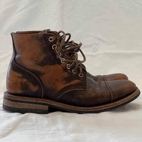 Oak Street Bootmakers Cap-toe Field Boot in Tempesti Brown Overdye Camello Asportabile