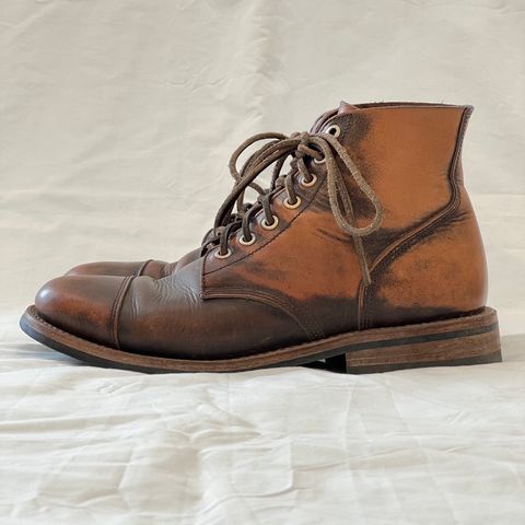 Oak Street Bootmakers Cap-toe Field Boot in Tempesti Brown Overdye Camello Asportabile