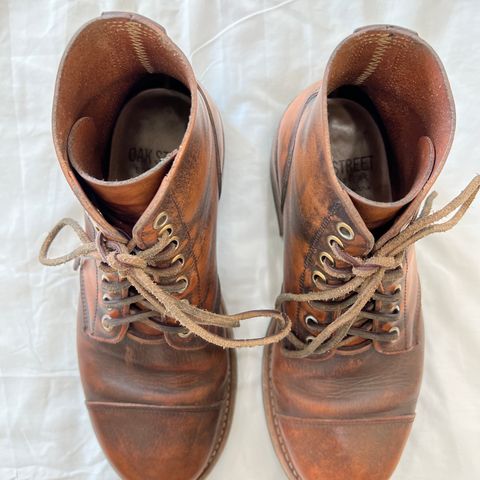 Oak Street Bootmakers Cap-toe Field Boot in Tempesti Brown Overdye Camello Asportabile