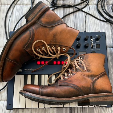 Oak Street Bootmakers Cap-toe Field Boot in Tempesti Brown Overdye Camello Asportabile