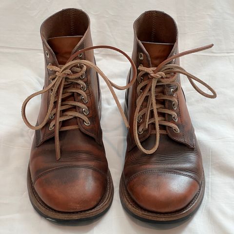Oak Street Bootmakers Cap-toe Field Boot in Tempesti Brown Overdye Camello Asportabile