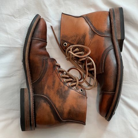 Oak Street Bootmakers Cap-toe Field Boot in Tempesti Brown Overdye Camello Asportabile