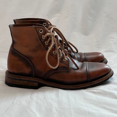 Oak Street Bootmakers Cap-toe Field Boot in Tempesti Brown Overdye Camello Asportabile