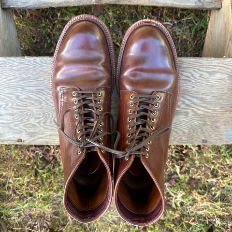 Alden Plain Toe Boot in Horween Color 2 Shell Cordovan
