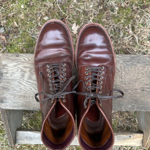Alden Plain Toe Boot in Horween Color 2 Shell Cordovan