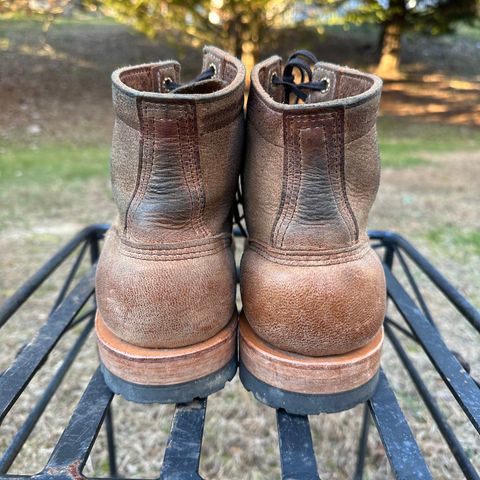 View photo of White's MP-Sherman Plain Toe in New Rosewood Waxed Elk Unicorn