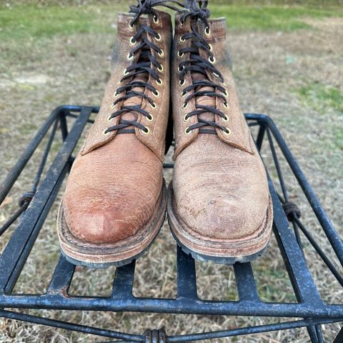 View photo of White's MP-Sherman Plain Toe in New Rosewood Waxed Elk Unicorn