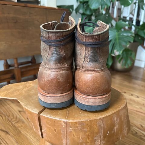 View photo of White's MP-Sherman Plain Toe in New Rosewood Waxed Elk Unicorn