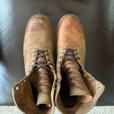 View photo of White's MP-Sherman Plain Toe in New Rosewood Waxed Elk Unicorn