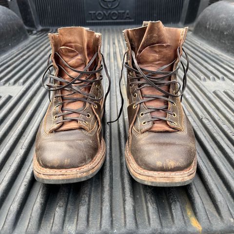 View photo of White's Unlisted Model in Horween Olive Waxed Flesh