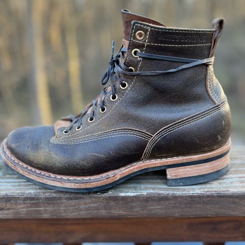 View photo of White's Unlisted Model in Horween Olive Waxed Flesh