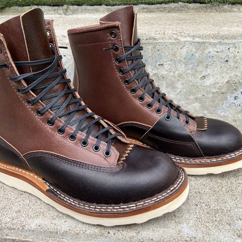 View photo of White's Bounty Hunter in Horween Dark Brown Waxed Flesh & Horween Natural Waxed Flesh