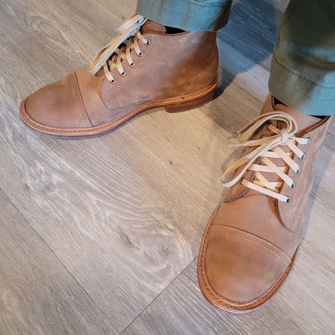 Allen Edmonds Patton Cap-Toe Boot in Tan Suede