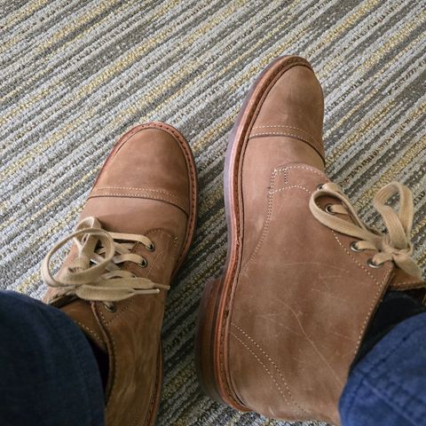 Allen Edmonds Patton Cap-Toe Boot in Tan Suede