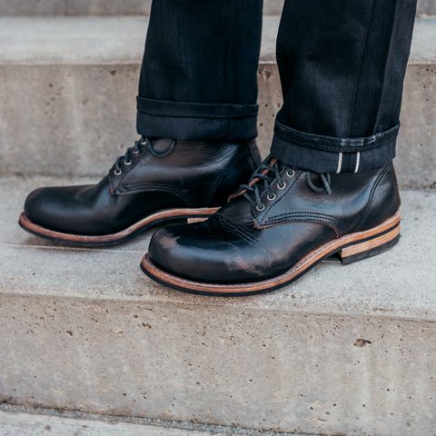 View photo of Virtus Leather Unlisted Model in Horween Black Chromexcel Horsebutt