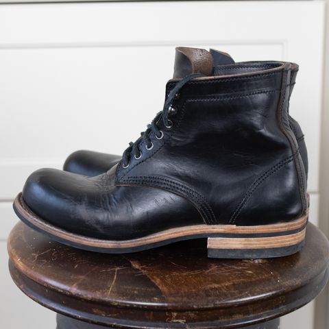 View photo of Virtus Leather Unlisted Model in Horween Black Chromexcel Horsebutt