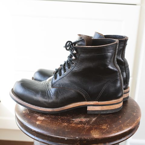 View photo of Virtus Leather Unlisted Model in Horween Black Chromexcel Horsebutt