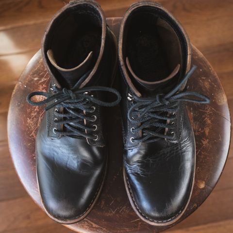 View photo of Virtus Leather Unlisted Model in Horween Black Chromexcel Horsebutt