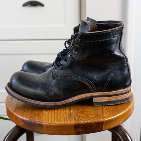 View photo of Virtus Leather Unlisted Model in Horween Black Chromexcel Horsebutt