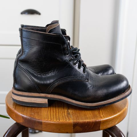 View photo of Virtus Leather Unlisted Model in Horween Black Chromexcel Horsebutt