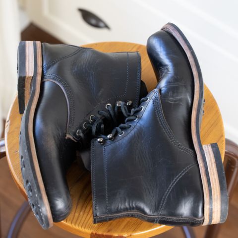 View photo of Virtus Leather Unlisted Model in Horween Black Chromexcel Horsebutt