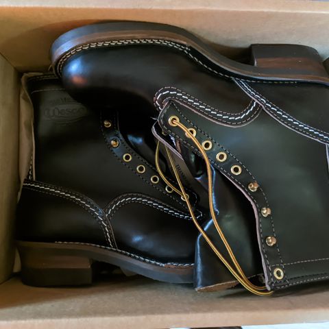 View photo of Wesco Jobmaster in Horween Black Chromexcel Horsehide