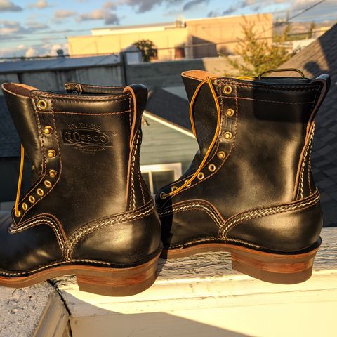 View photo of Wesco Jobmaster in Horween Black Chromexcel Horsehide