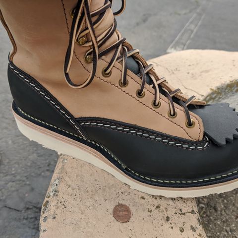 View photo of Wesco Jobmaster in Seidel Black Oil Tan & Seidel Burlap