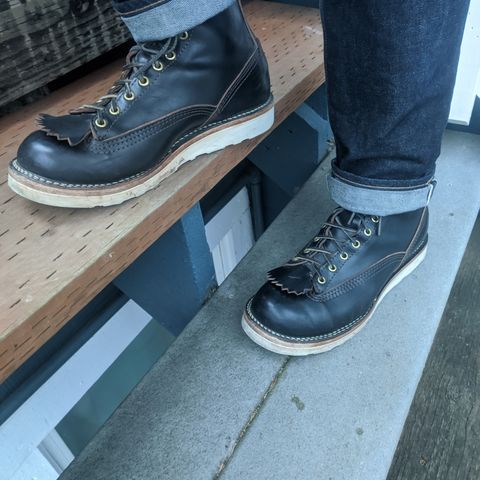 View photo of Wesco Jobmaster in Horween Black Chromexcel Horsehide