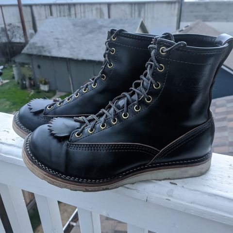 View photo of Wesco Jobmaster in Horween Black Chromexcel Horsehide