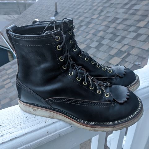 View photo of Wesco Jobmaster in Horween Black Chromexcel Horsehide