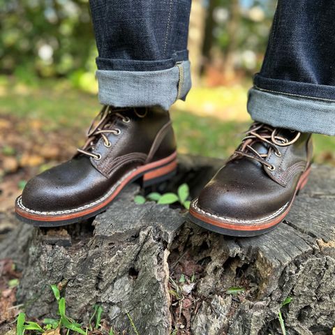Nicks Falcon in Horween Dark Brown Waxed Flesh