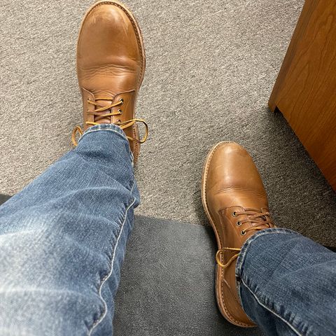 View photo of Oak Street Bootmakers Trench Boot in Horween Natural Chromexcel