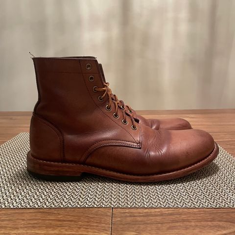 View photo of Oak Street Bootmakers Trench Boot in Horween Natural Chromexcel