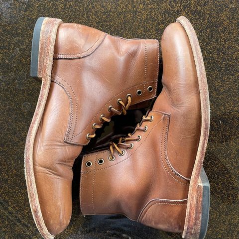 View photo of Oak Street Bootmakers Trench Boot in Horween Natural Chromexcel