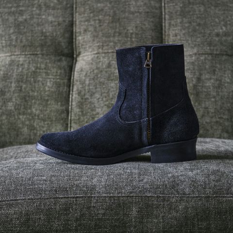 Addict Boots AB-05 Zip Western Boots in Black Steerhide