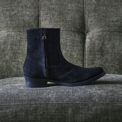 Addict Boots AB-05 Zip Western Boots in Black Steerhide