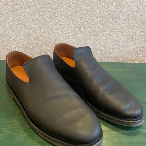 Viberg Slipper in Maryam Nero Washed Kangaroo