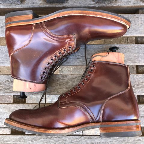 View photo of Viberg Service Boot in Horween Color 4 Shell Cordovan